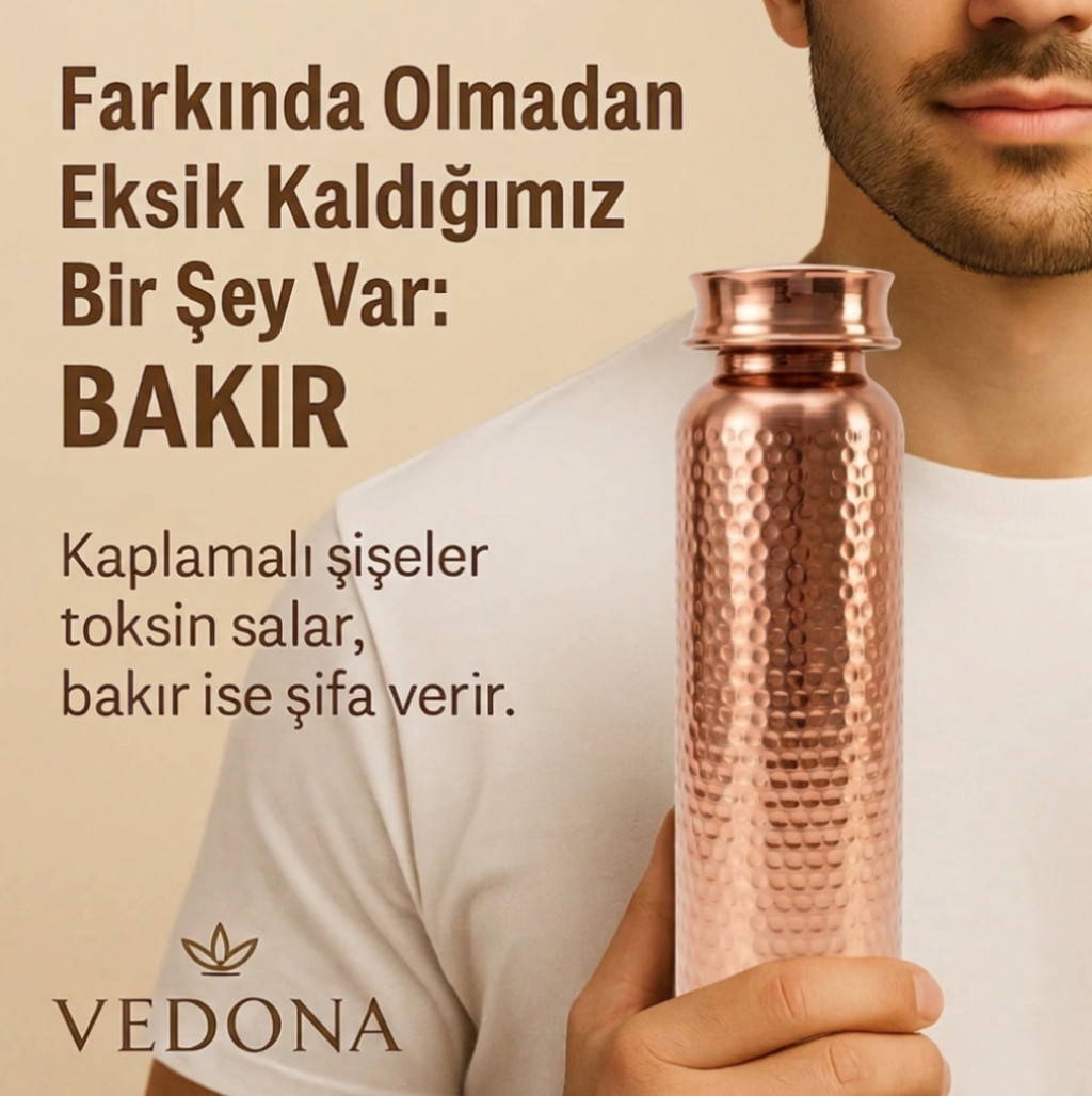 Ayurvedik %100 Saf Bakır Termos